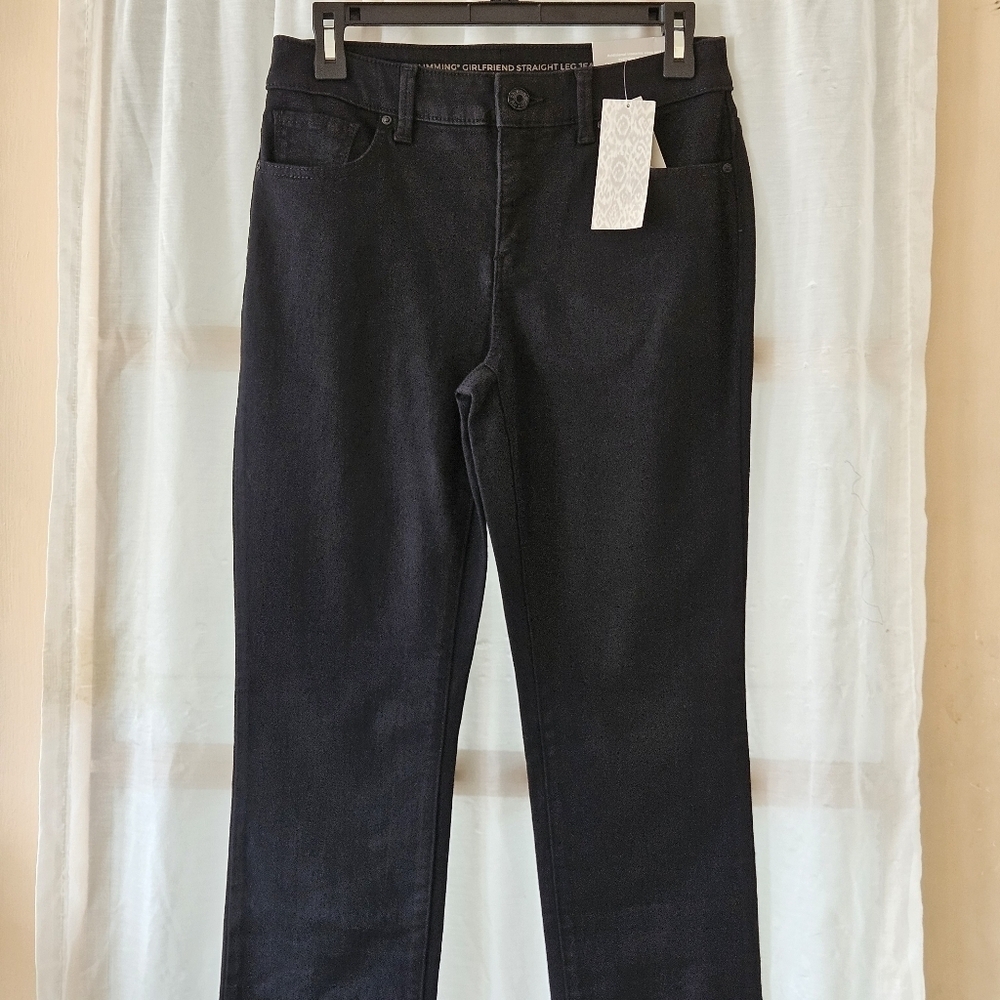 NWT CHICO SO SLIMMING GIRLFRIEND STRAIGHT LEG BASIC BLACK JEANS SIZE 2S / CH 00S - Picture 4 of 11